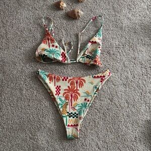 Skatie Tropical Print Bikini Set
